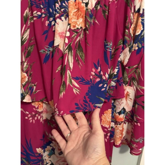 Peach Love California Pink Floral Bohemian Romper Sz S(R37) - Picture 3 of 12